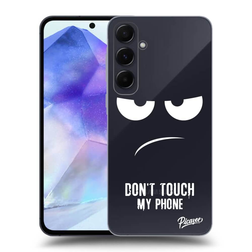 Samsung Galaxy A55 5G A556B Hülle - Transparentes Silikon - Don't Touch My Phone