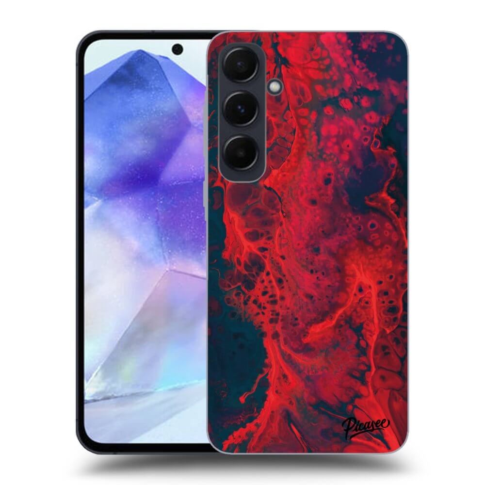 Samsung Galaxy A55 5G A556B Hülle - Transparentes Silikon - Organic Red