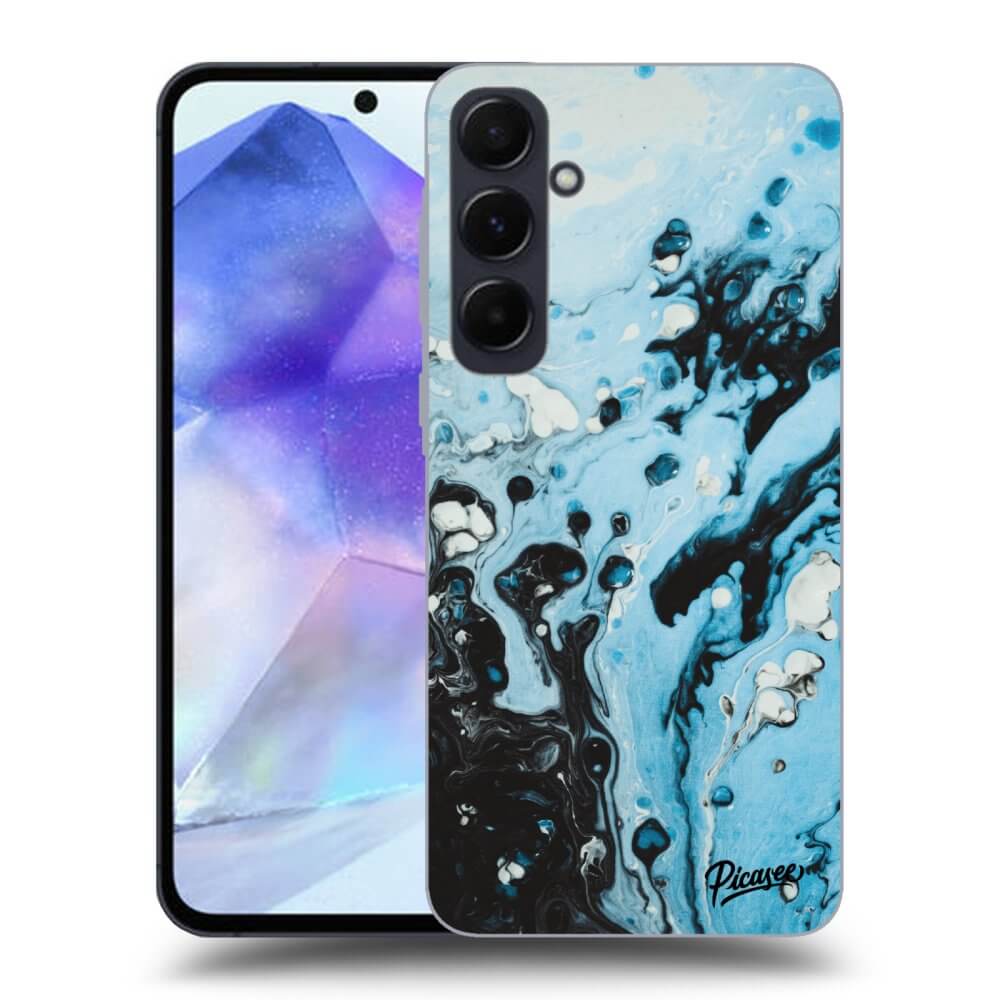 Samsung Galaxy A55 5G A556B Hülle - Transparentes Silikon - Organic Blue