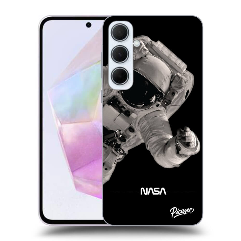 Samsung Galaxy A35 5G A356B Hülle - Schwarzes Silikon - Astronaut Big