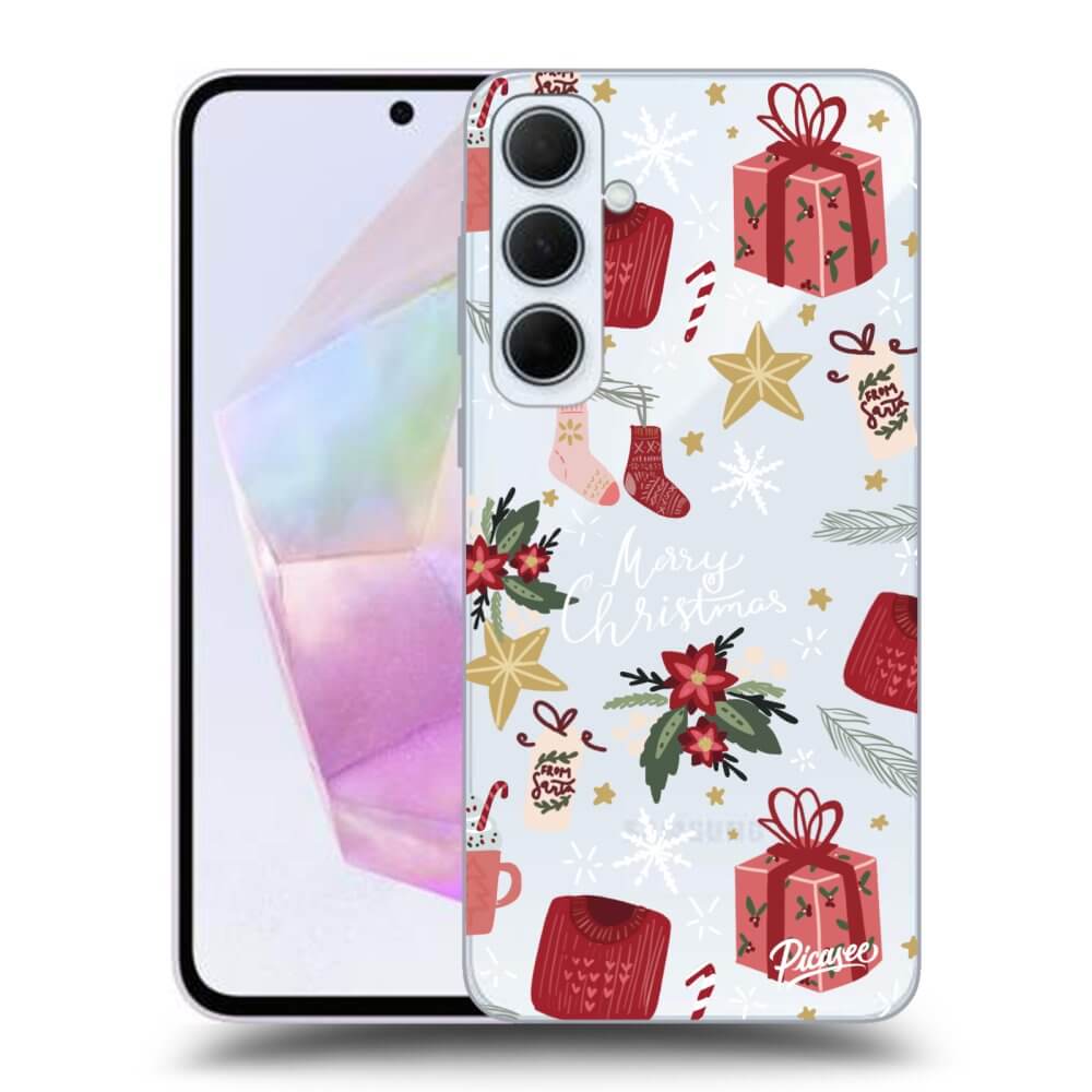 Samsung Galaxy A35 5G A356B Hülle - Transparentes Silikon - Christmas