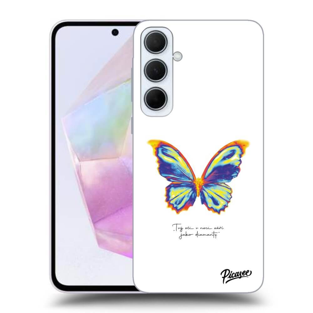 Samsung Galaxy A35 5G A356B Hülle - Transparentes Silikon - Diamanty White