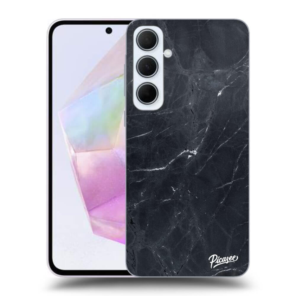 Samsung Galaxy A35 5G A356B Hülle - Transparentes Silikon - Black Marble