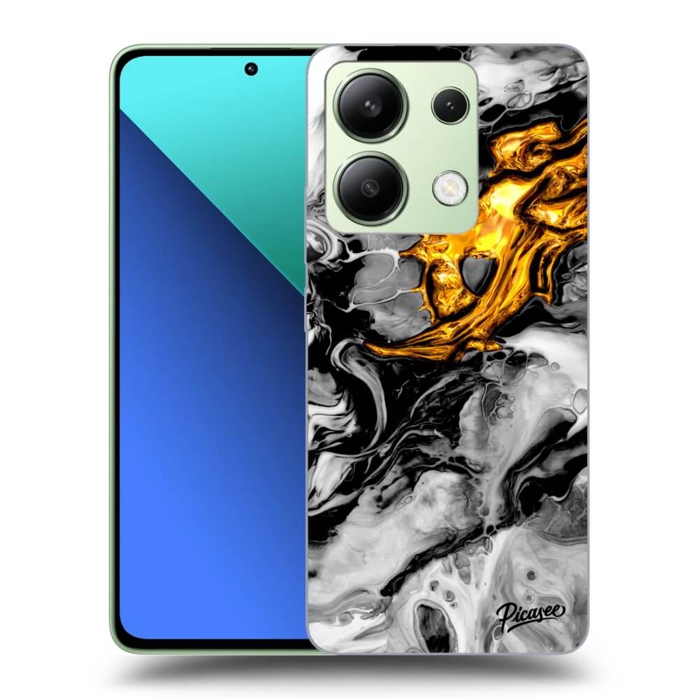 Xiaomi Redmi Note 13 4G Hülle - Schwarzes Silikon - Black Gold 2