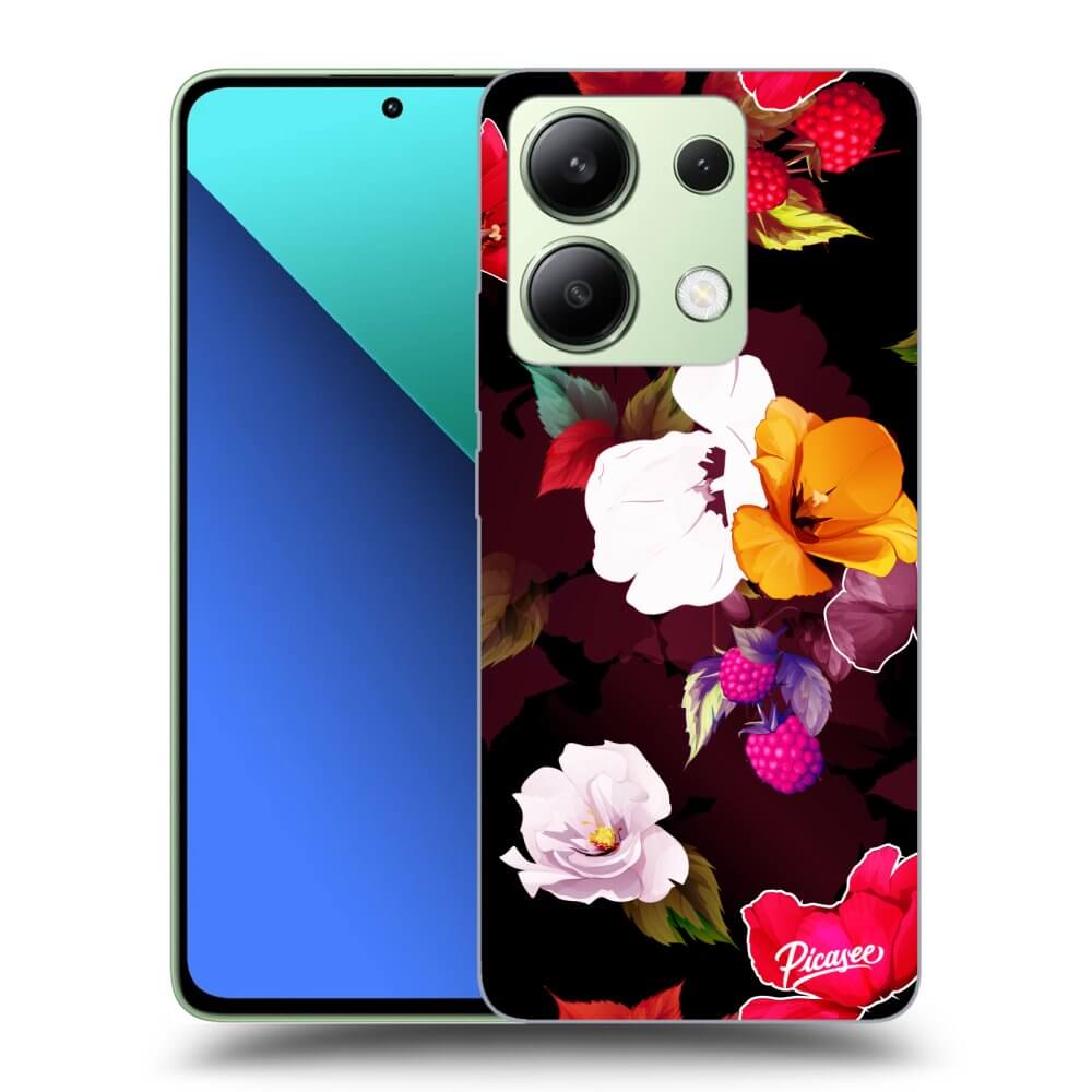 Xiaomi Redmi Note 13 4G Hülle - Transparentes Silikon - Flowers And Berries