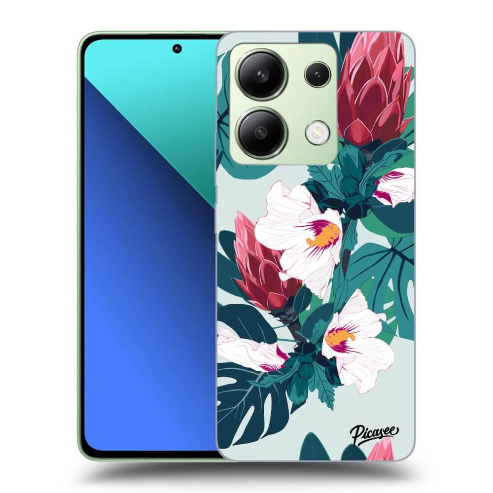 Xiaomi Redmi Note 13 4G Hülle - Schwarzes Silikon - Rhododendron