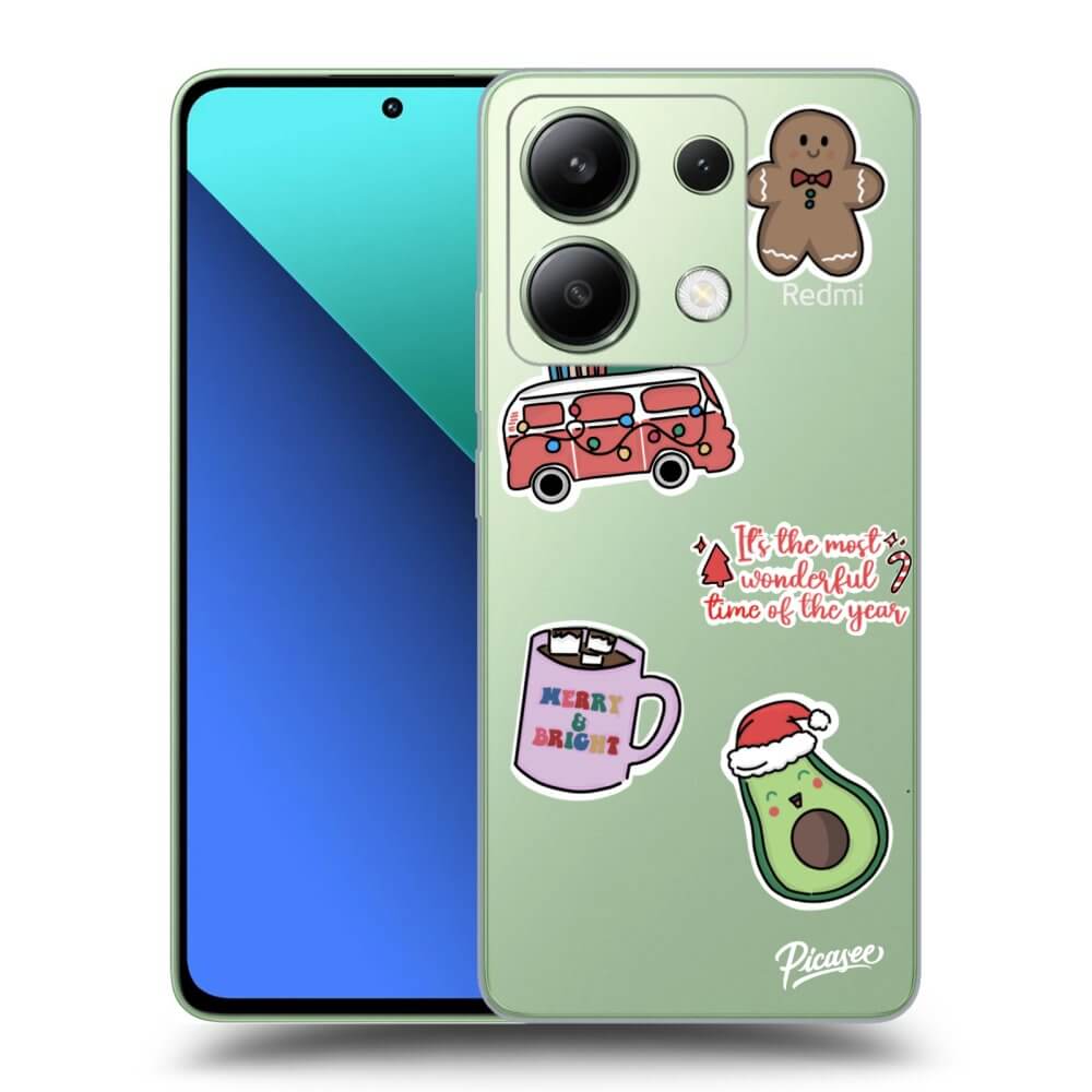 Xiaomi Redmi Note 13 4G Hülle - Transparentes Silikon - Christmas Stickers