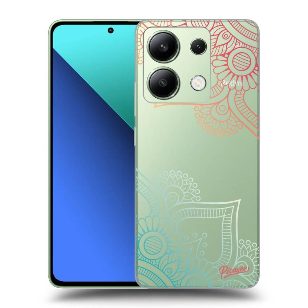 Xiaomi Redmi Note 13 4G Hülle - Transparentes Silikon - Blumenmuster