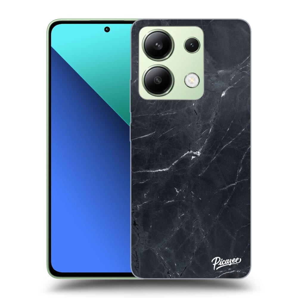 Xiaomi Redmi Note 13 4G Hülle - Transparentes Silikon - Black Marble