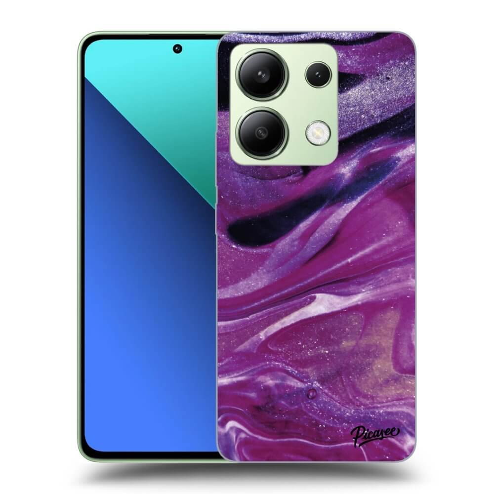 Xiaomi Redmi Note 13 4G Hülle - Transparentes Silikon - Purple Glitter