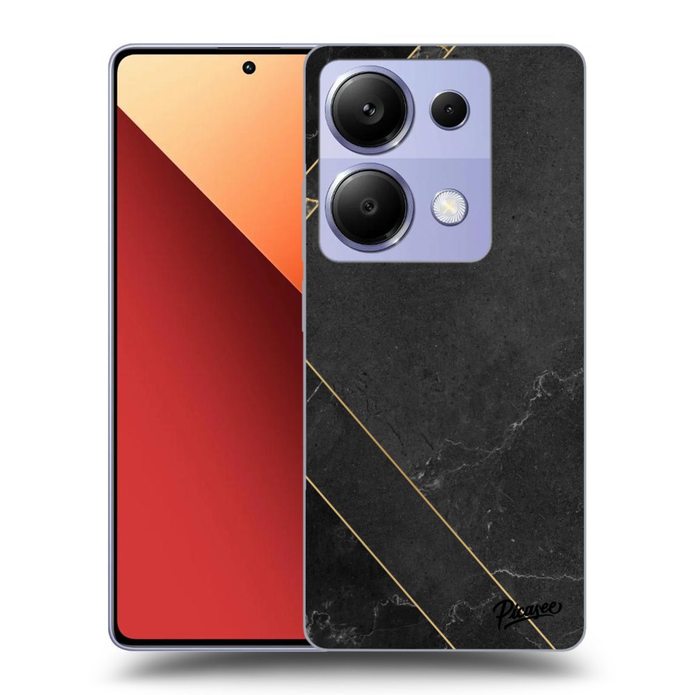 Xiaomi Redmi Note 13 Pro 4G Hülle - Schwarzes Silikon - Black Tile