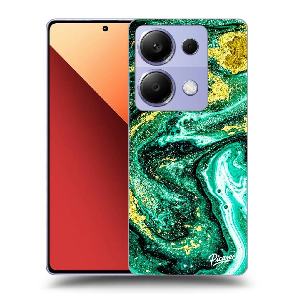 Xiaomi Redmi Note 13 Pro 4G Hülle - Transparentes Silikon - Green Gold