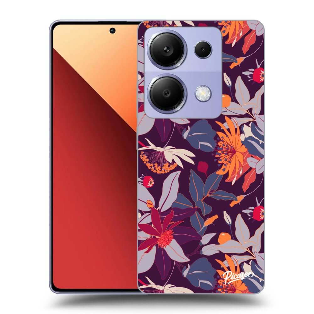 Xiaomi Redmi Note 13 Pro 4G Hülle - Schwarzes Silikon - Purple Leaf