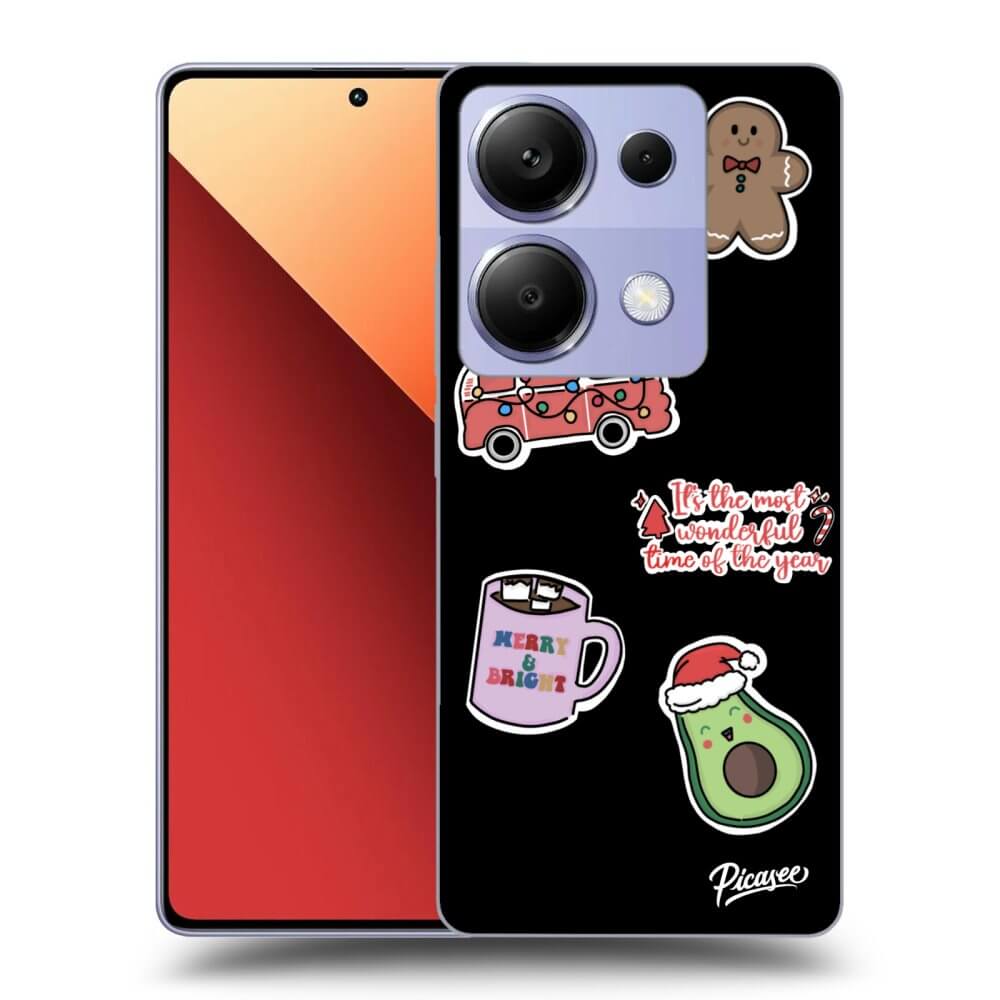 Xiaomi Redmi Note 13 Pro 4G Hülle - Schwarzes Silikon - Christmas Stickers