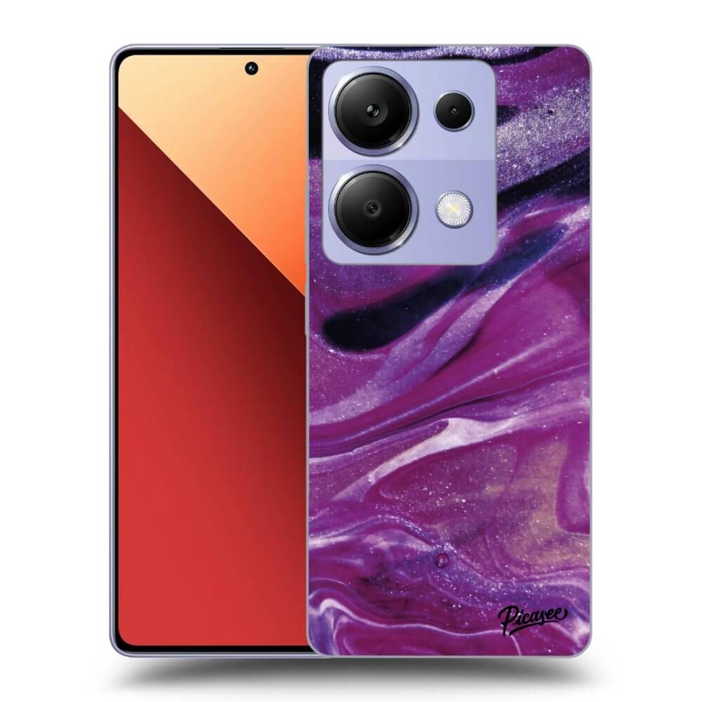 Xiaomi Redmi Note 13 Pro 4G Hülle - Schwarzes Silikon - Purple Glitter