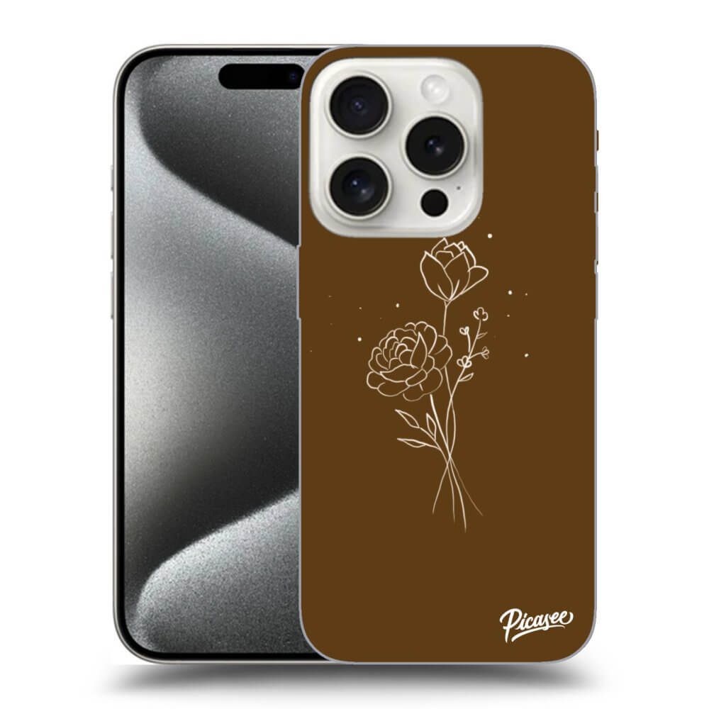 Apple IPhone 16 Pro Hülle - Schwarzes Silikon - Brown Flowers