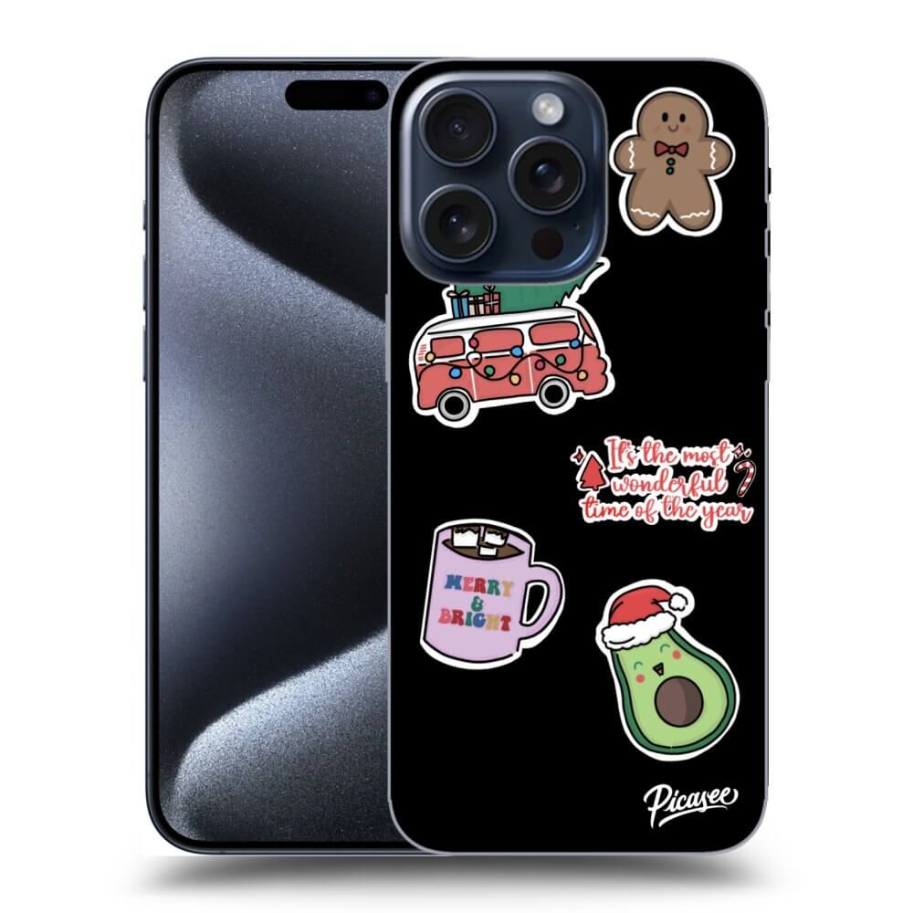 Apple IPhone 16 Pro Max Hülle - Schwarzes Silikon - Christmas Stickers