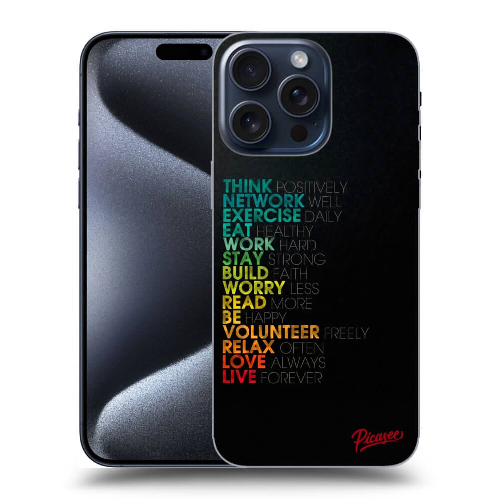 Apple IPhone 16 Pro Max Hülle - Schwarzes Silikon - Motto Life