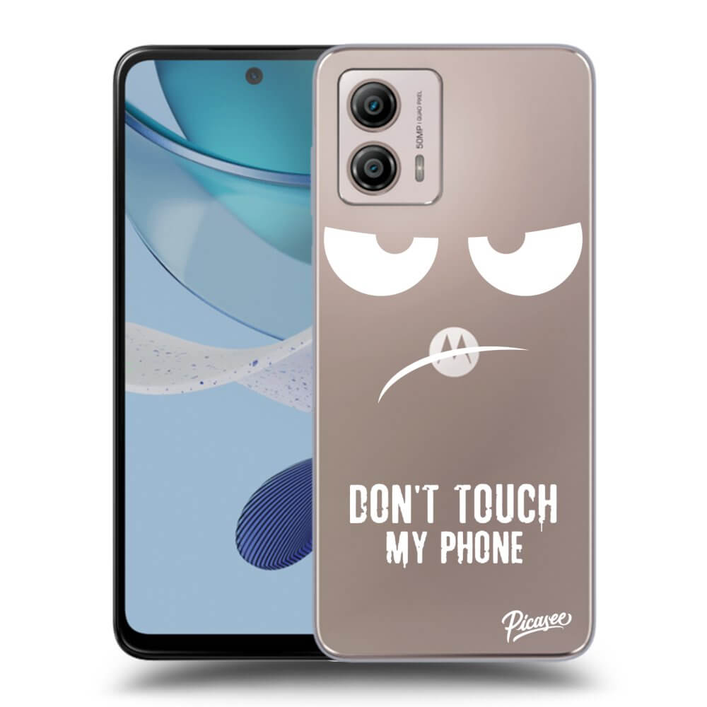 Motorola Moto G53 5G Hülle - Transparentes Silikon - Don't Touch My Phone