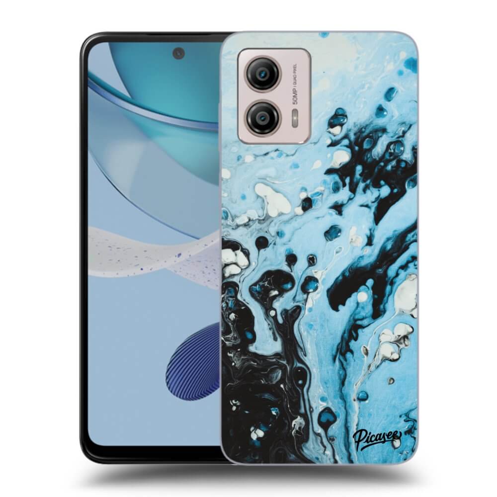 Motorola Moto G53 5G Hülle - Schwarzes Silikon - Organic Blue