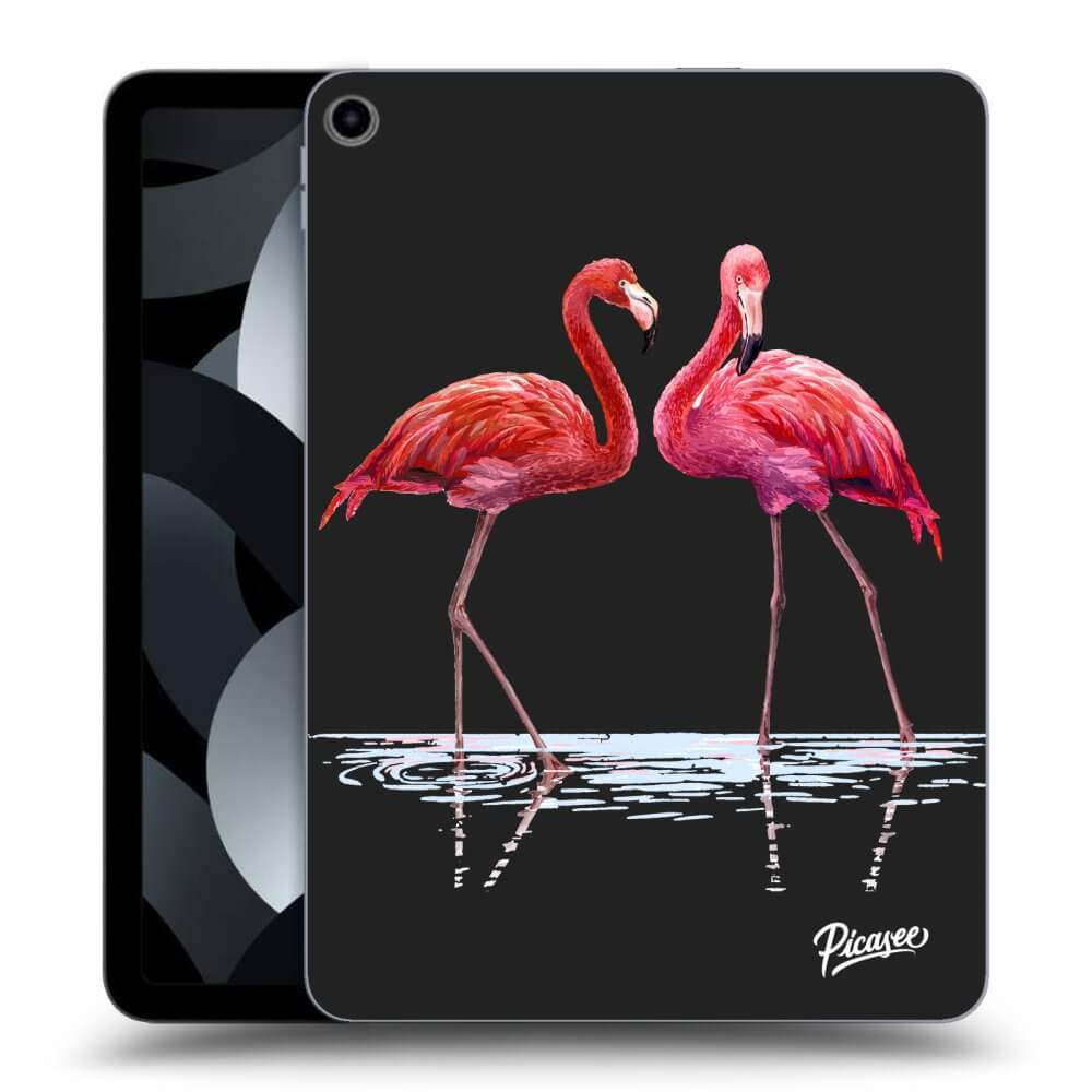 Schwarze Silikonhülle Für Apple IPad Air 11 2024 (6.gen.) - Flamingos Zu Zweit