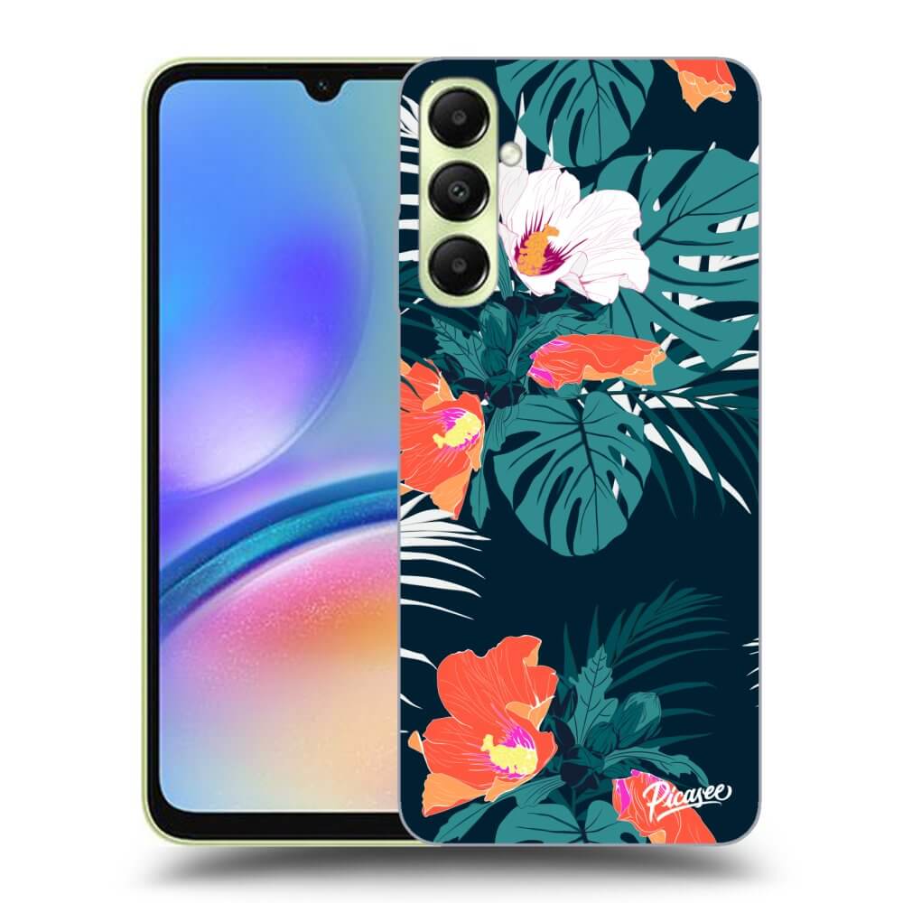 Samsung Galaxy A05s A057G Hülle - Schwarzes Silikon - Monstera Color