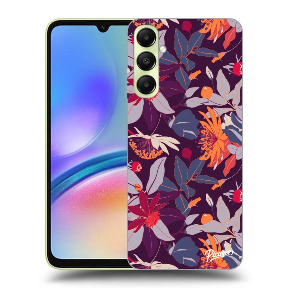 Samsung Galaxy A05s A057G Hülle - Transparentes Silikon - Purple Leaf