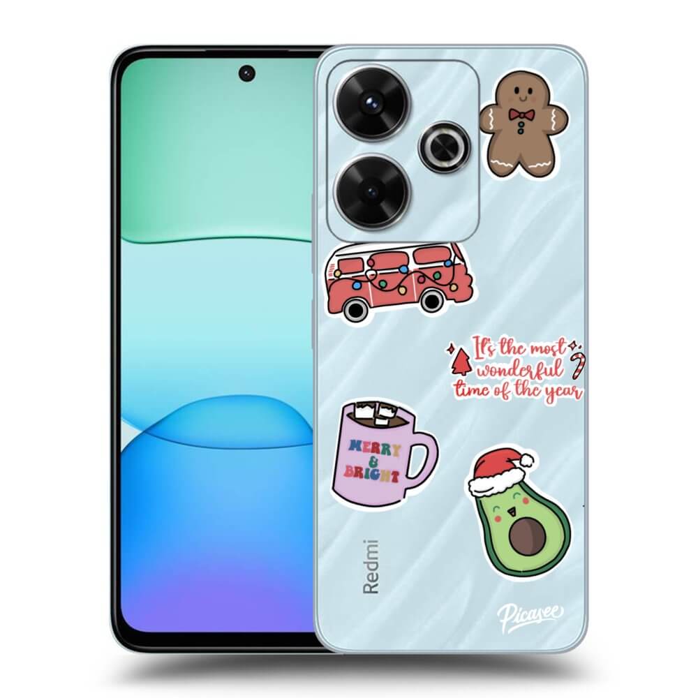 Xiaomi Redmi 13 4G Hülle - Transparentes Silikon - Christmas Stickers