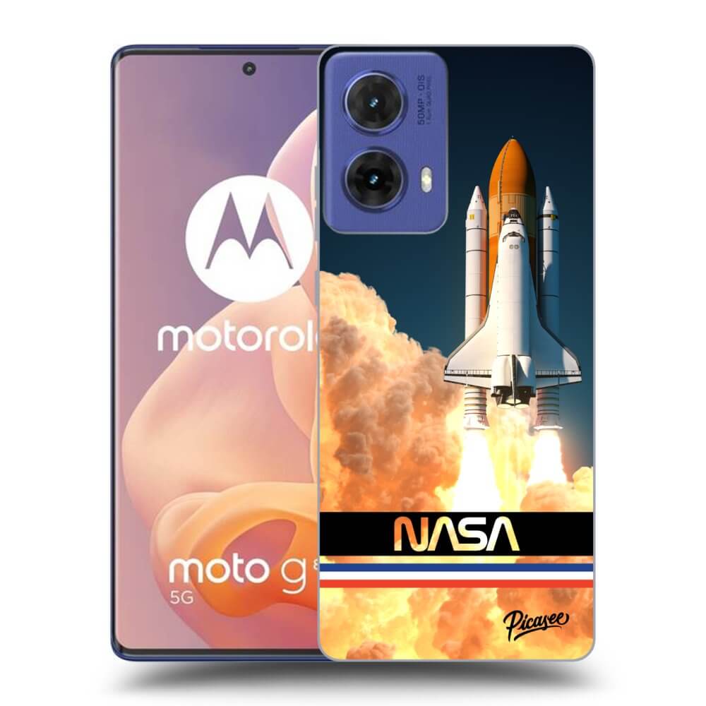 Motorola Moto G85 Hülle - Schwarzes Silikon - Space Shuttle