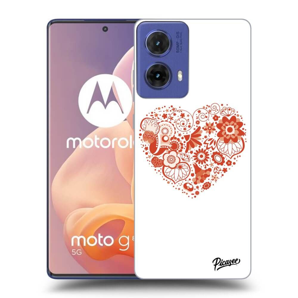 Motorola Moto G85 Hülle - Schwarzes Silikon - Großes Herz