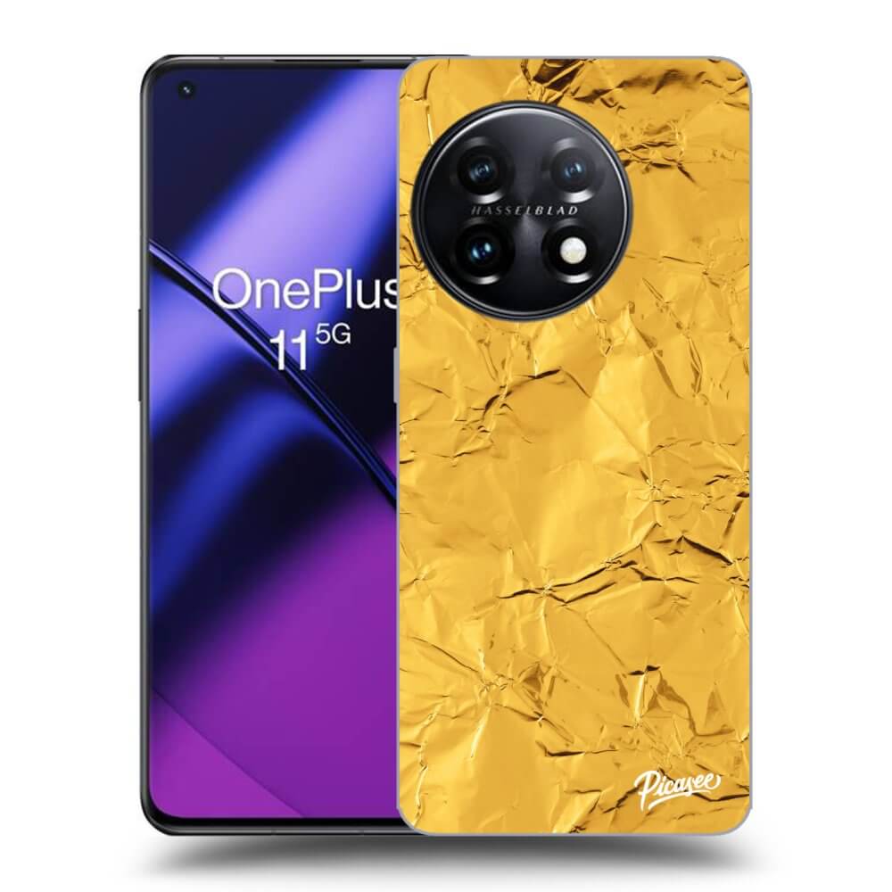 OnePlus 11 5G Hülle - Schwarzes Silikon - Gold