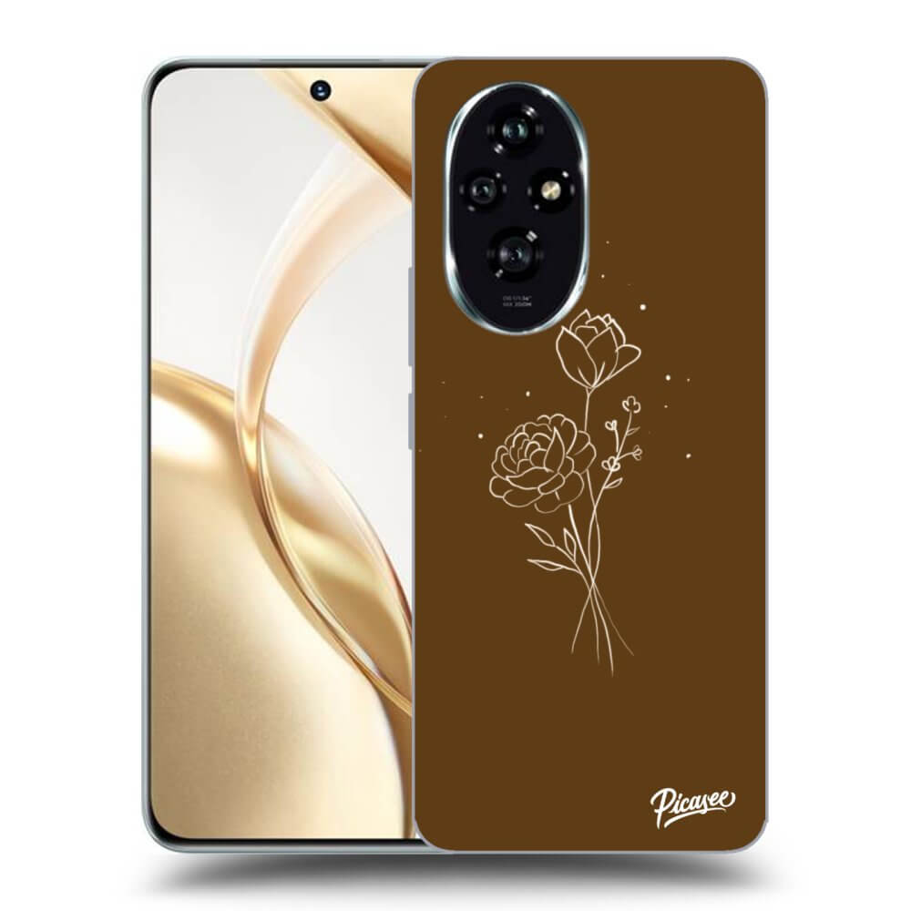 Honor 200 Pro 5G Hülle - Transparentes Silikon - Brown Flowers