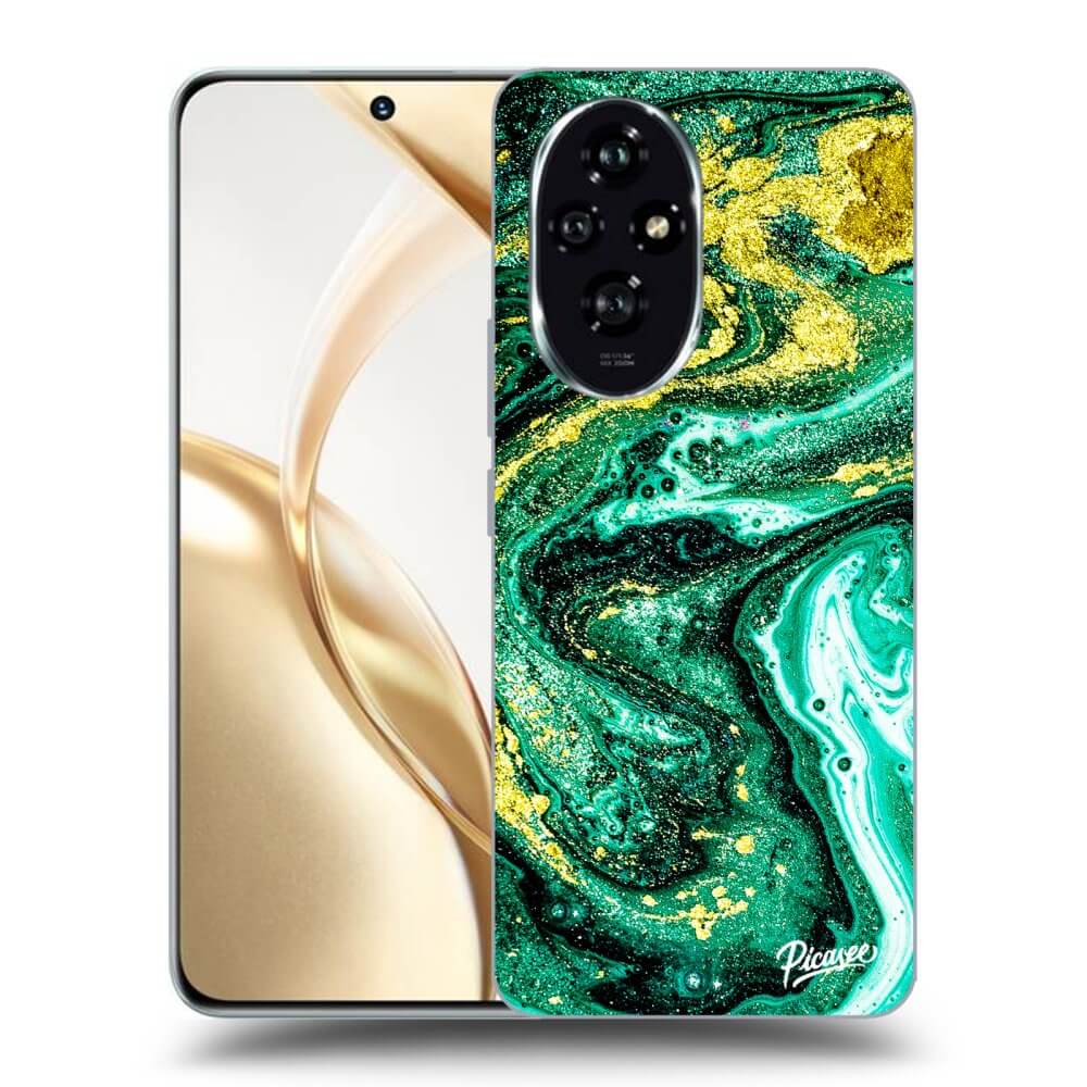 Honor 200 Pro 5G Hülle - Transparentes Silikon - Green Gold