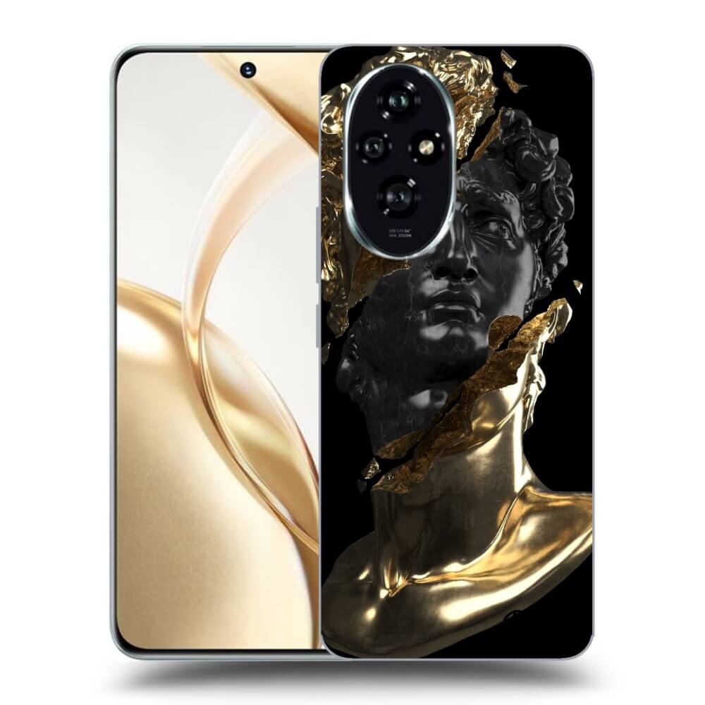 Honor 200 Pro 5G Hülle - Schwarzes Silikon - Gold - Black