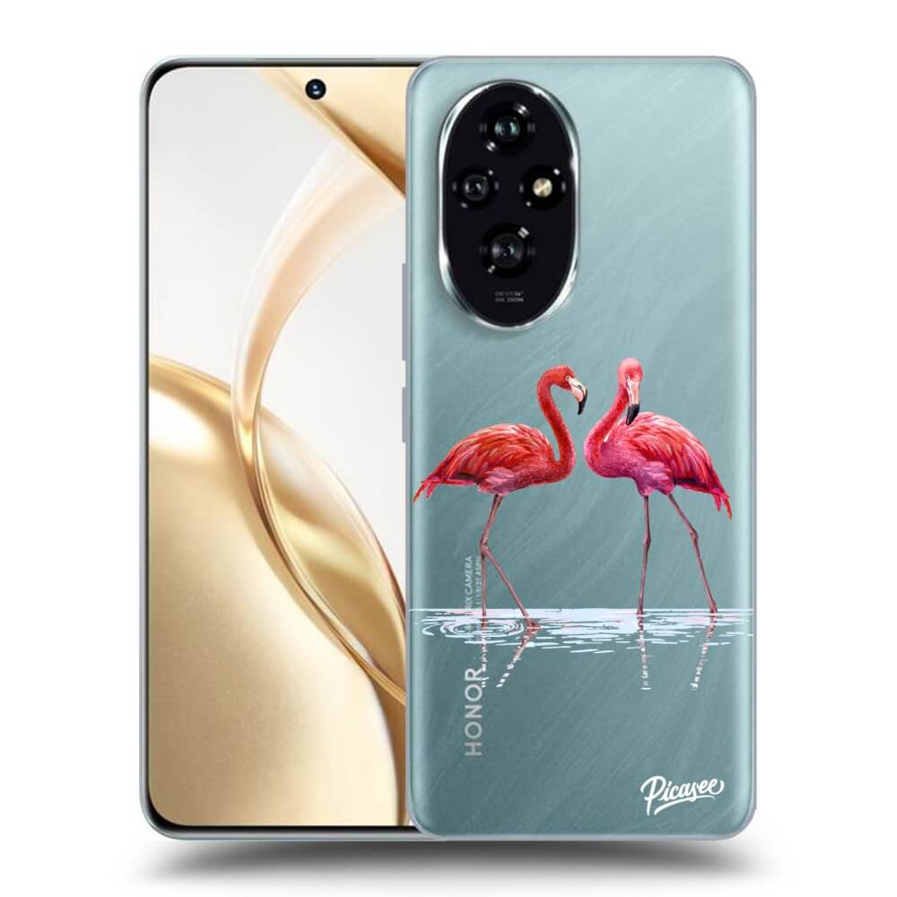 Honor 200 Pro 5G Hülle - Transparentes Silikon - Flamingos Zu Zweit