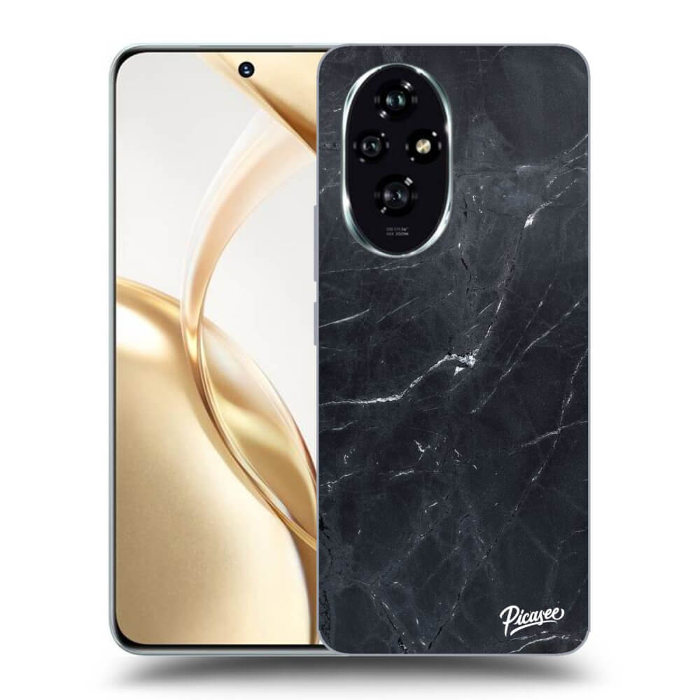 Honor 200 Pro 5G Hülle - Transparentes Silikon - Black Marble