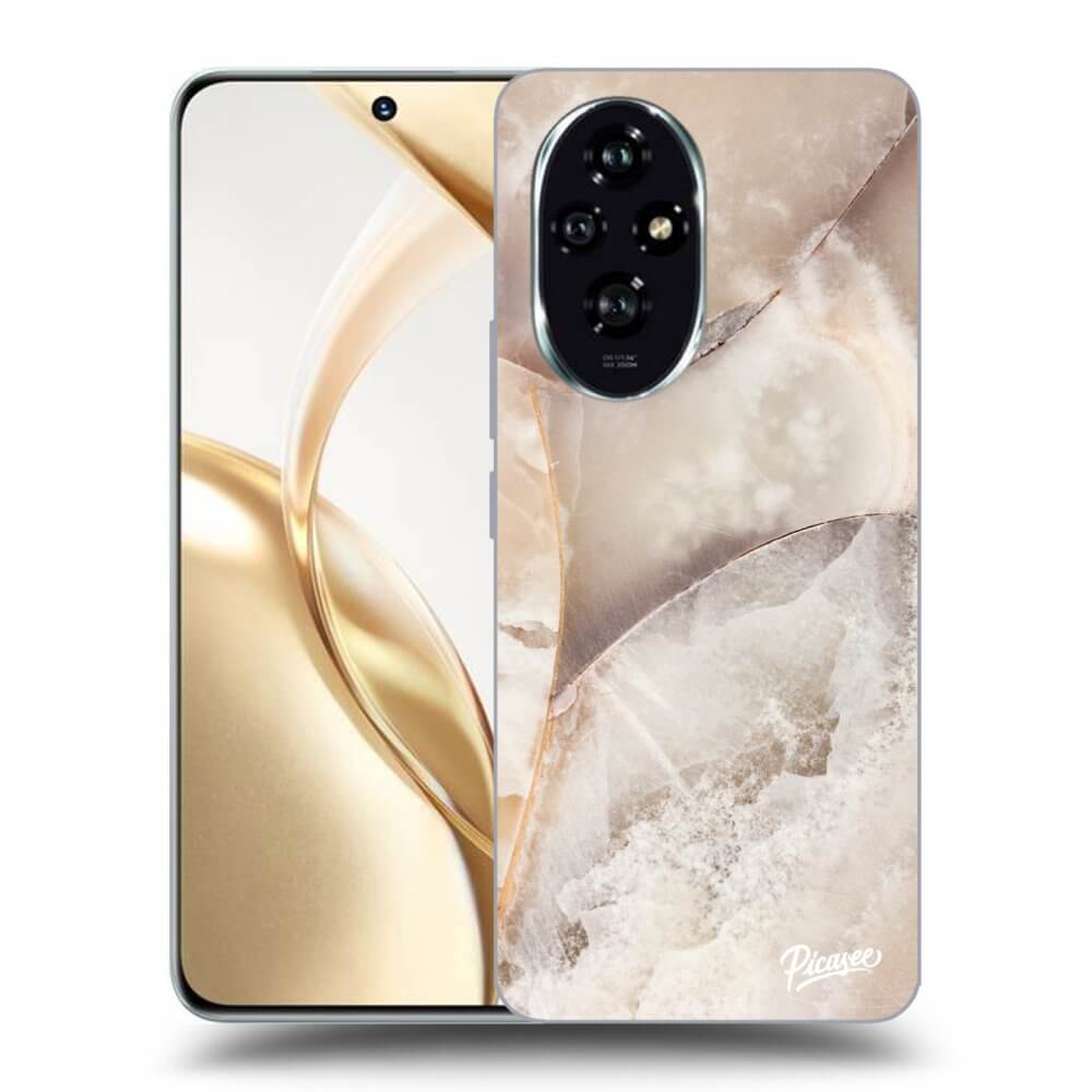 Honor 200 Pro 5G Hülle - Schwarzes Silikon - Cream Marble