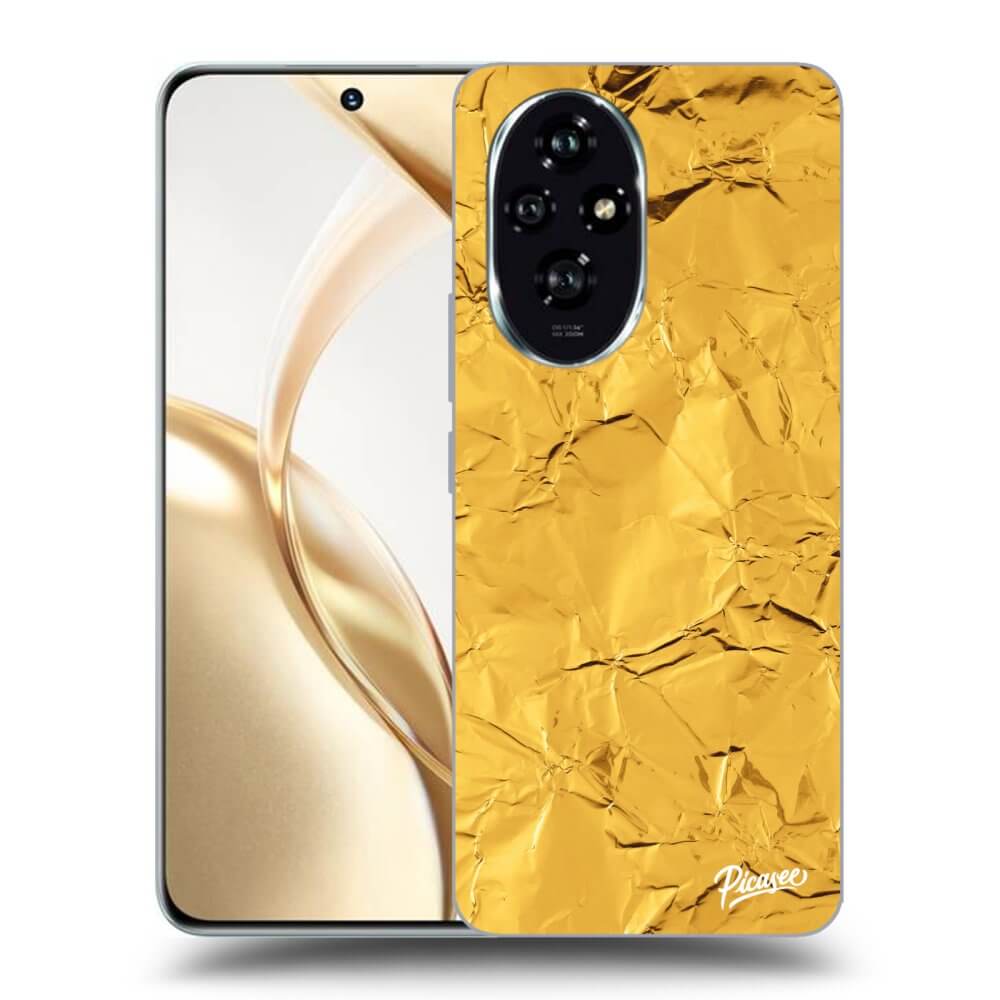 Honor 200 Pro 5G Hülle - Schwarzes Silikon - Gold