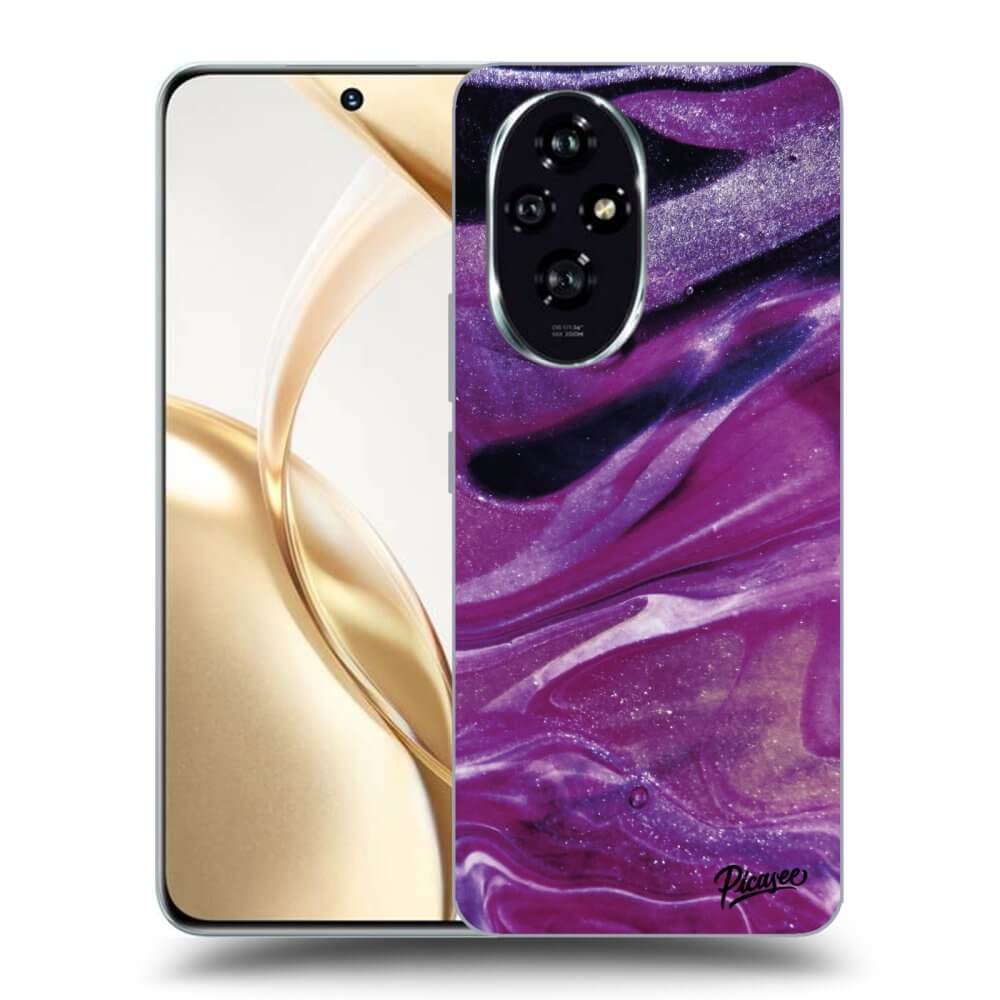 Honor 200 Pro 5G Hülle - Transparentes Silikon - Purple Glitter