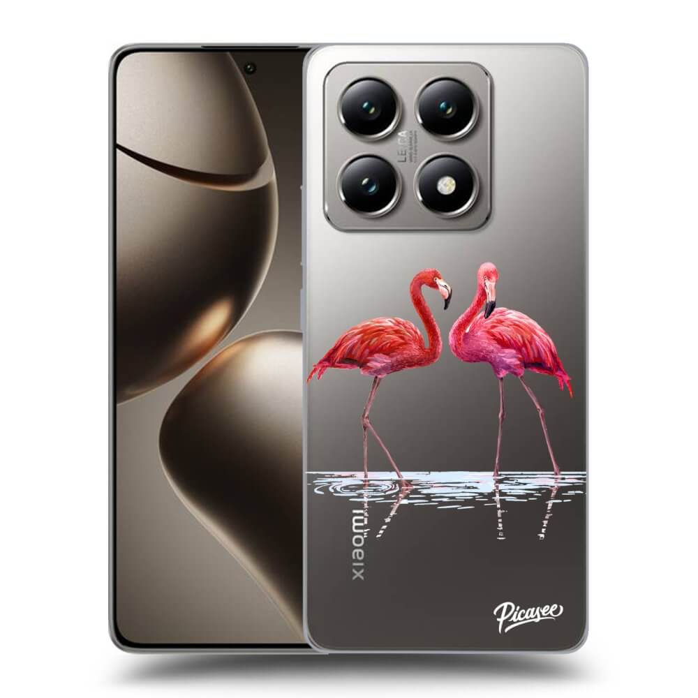 Xiaomi 14T Hülle - Transparentes Silikon - Flamingos Zu Zweit