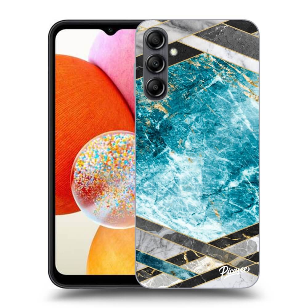 Samsung Galaxy A16 5G Hülle - Transparentes Silikon - Blue Geometry