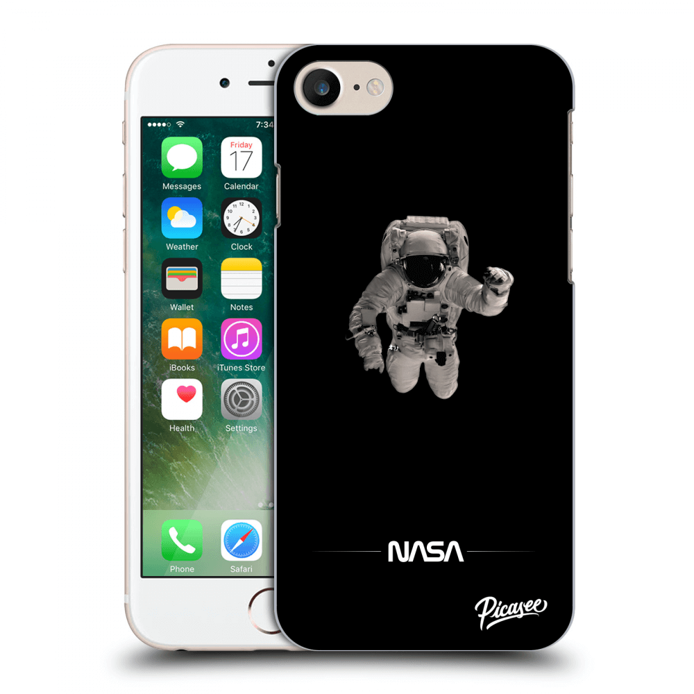 Apple iPhone 7 Hülle - Transparentes Silikon - Astronaut Minimal