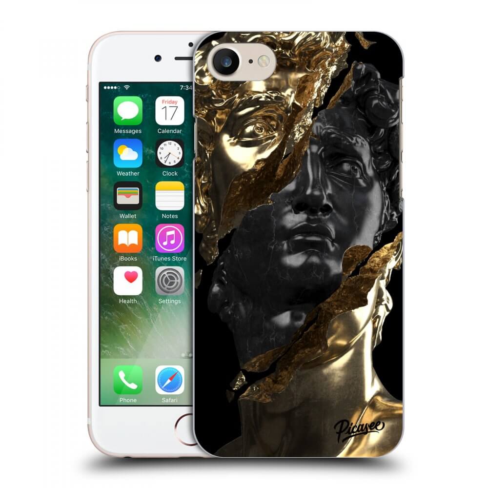 Apple IPhone 7 Hülle - Schwarzes Silikon - Gold - Black