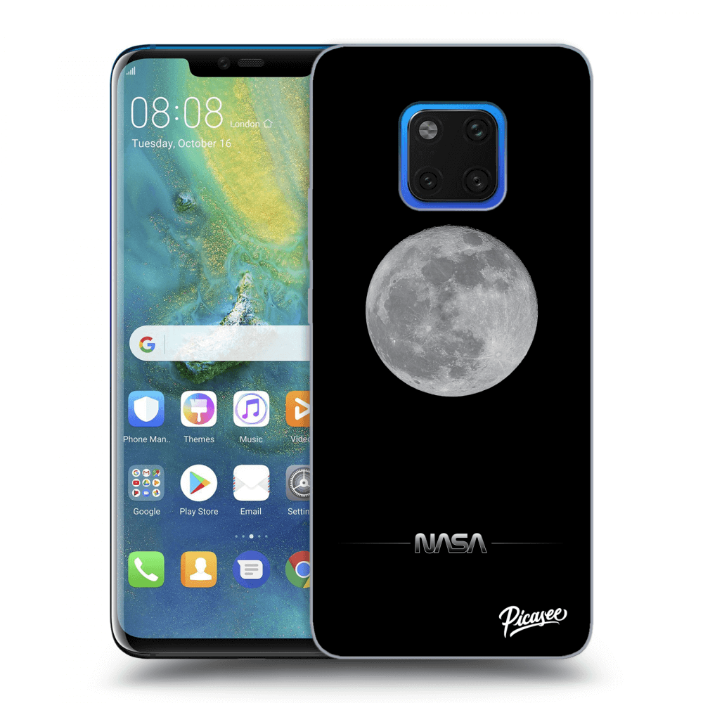 Huawei Mate 20 Pro Hülle - Schwarzes Silikon - Moon Minimal