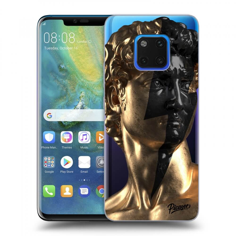 Huawei Mate 20 Pro Hülle - Transparentes Silikon - Wildfire - Gold