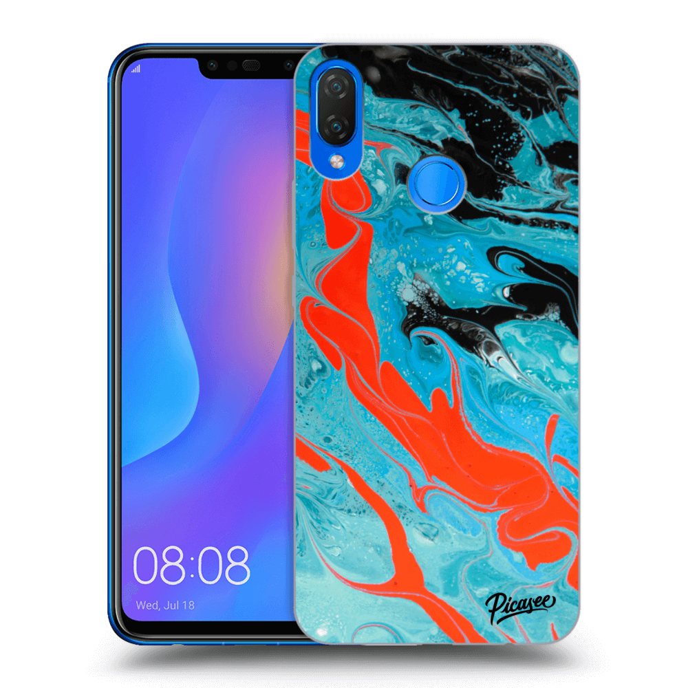 Huawei Nova 3i Hülle - Schwarzes Silikon - Blue Magma