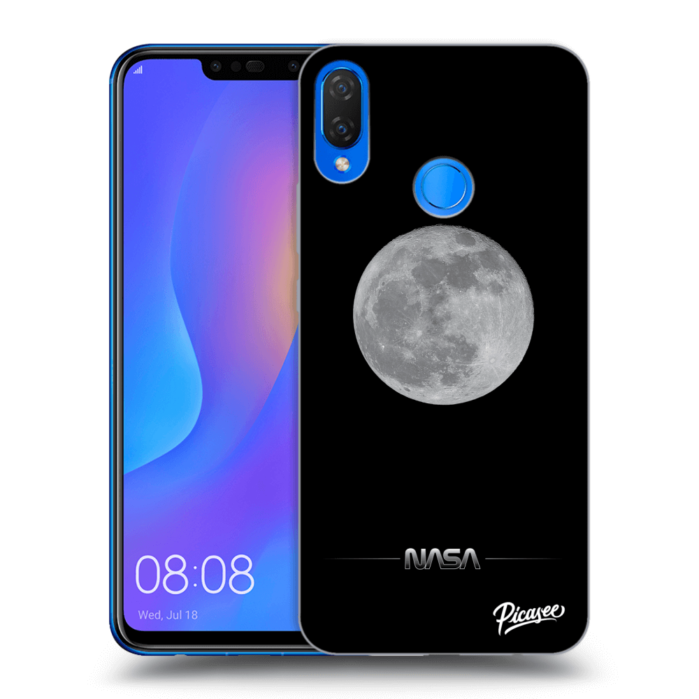 Huawei Nova 3i Hülle - Schwarzes Silikon - Moon Minimal