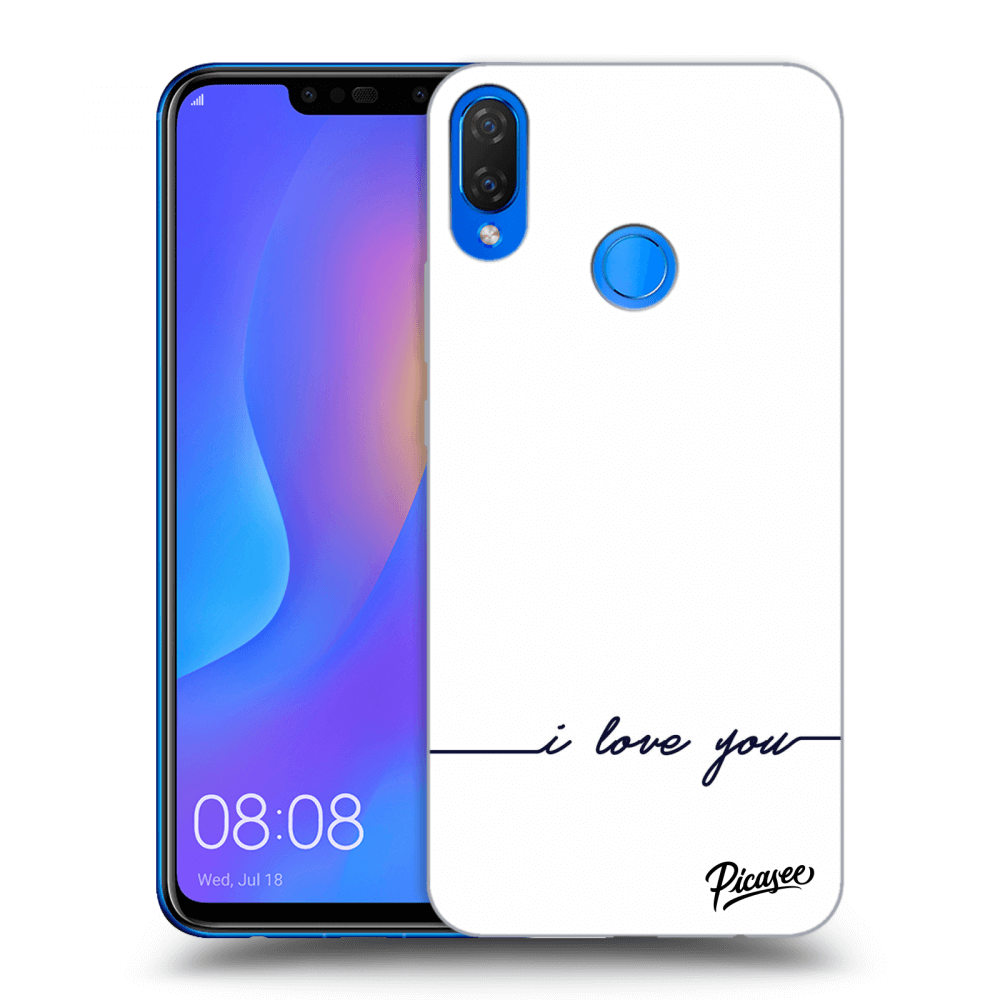 Huawei Nova 3i Hülle - Transparentes Silikon - I Love You
