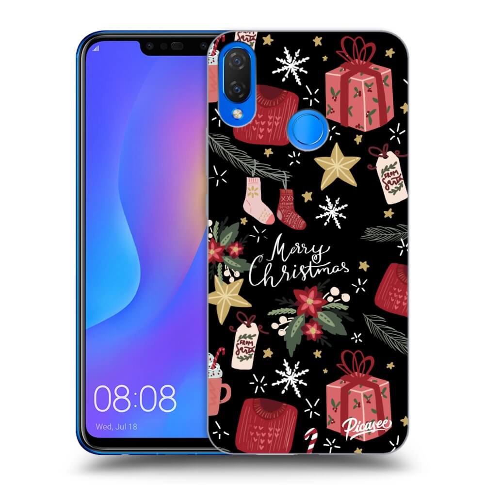 Huawei Nova 3i Hülle - Schwarzes Silikon - Christmas