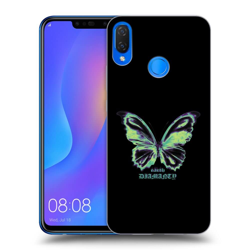 Huawei Nova 3i Hülle - Schwarzes Silikon - Diamanty Blue